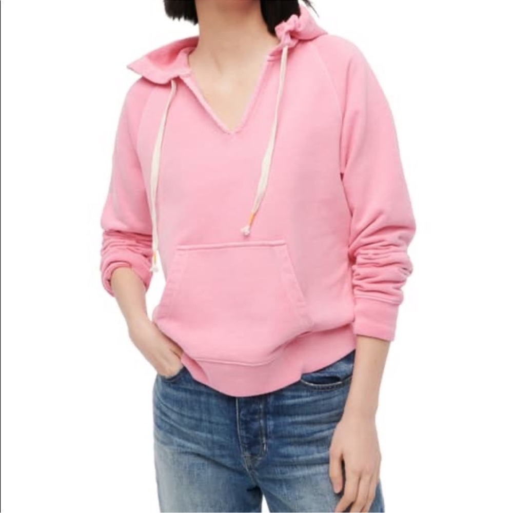 NWT J.Crew Pink Garment-Dyed Hoodie